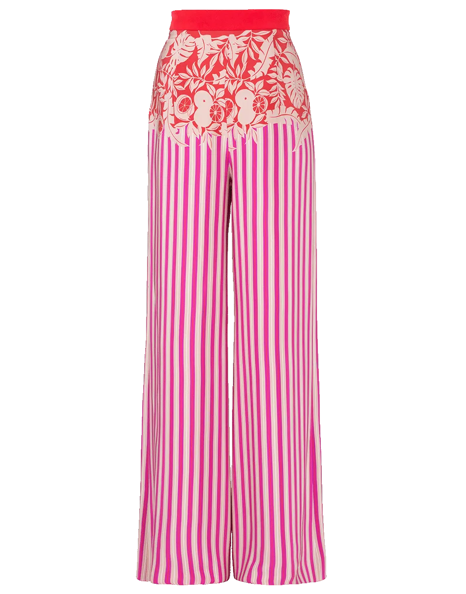 High Waist Silk Crepe Wide Leg Pant