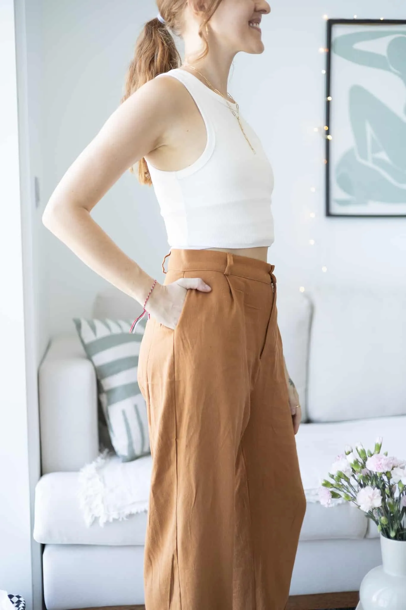 High Waist Tailored Trousers