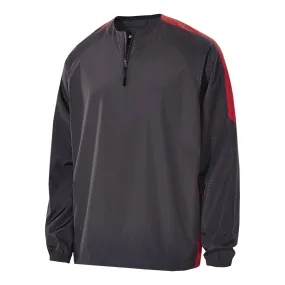 Holloway Men's Carbon/Scarlet Bionic Quarter Zip Pullover