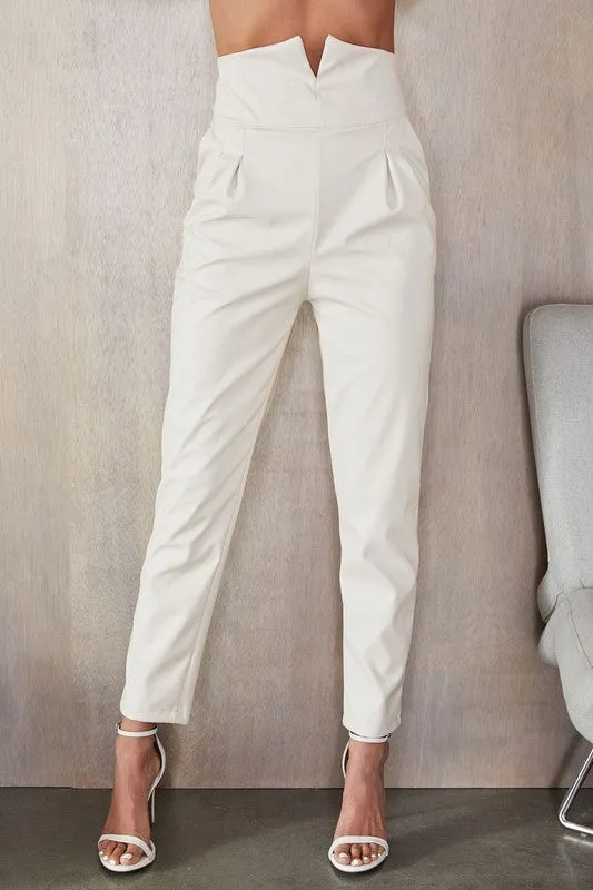 Hope Pu Leather High Waist Straight Pants