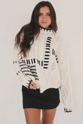 I Spy Ivory Knit Sweater Top