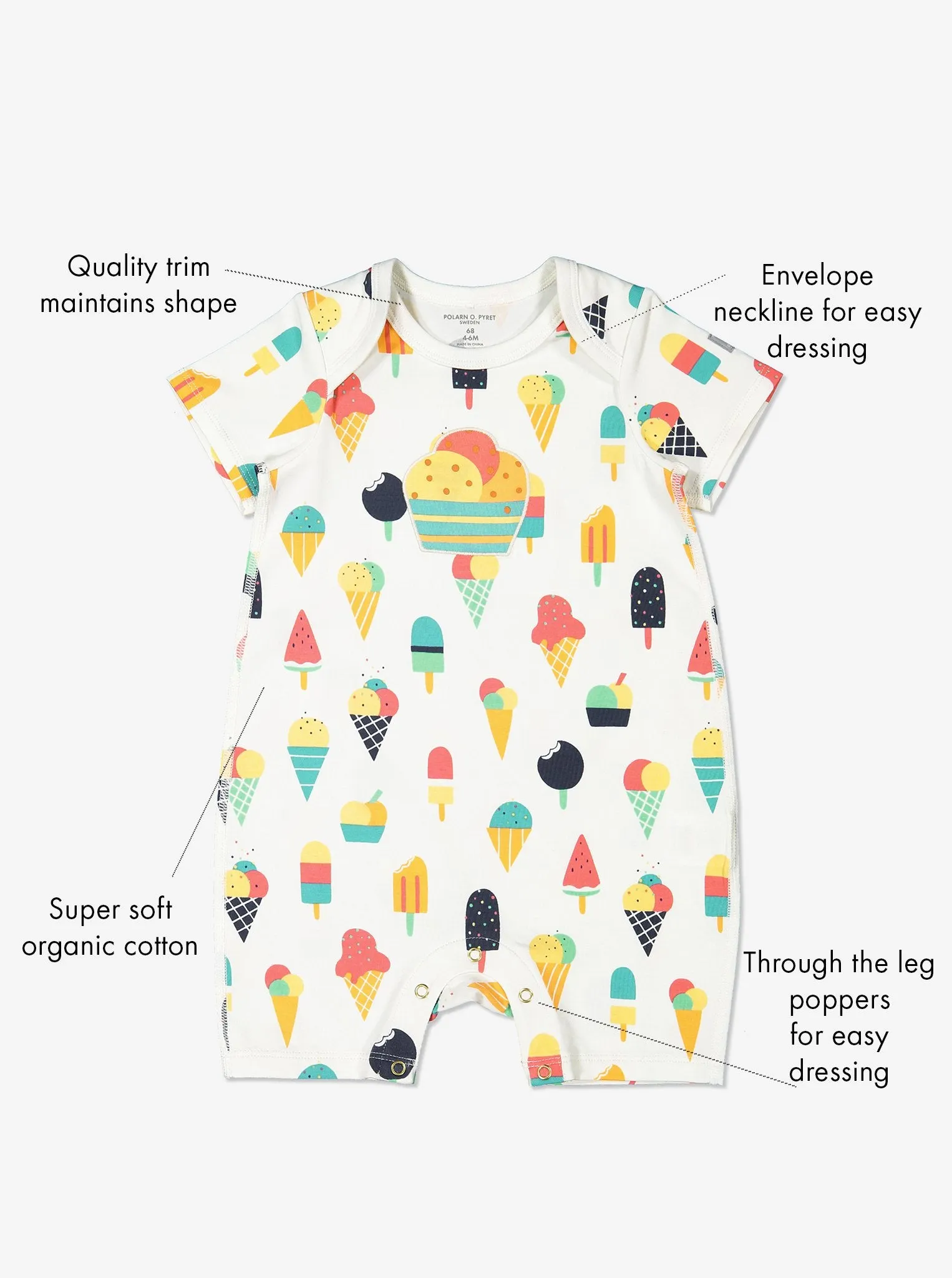 Ice Cream Print Baby All-in-one