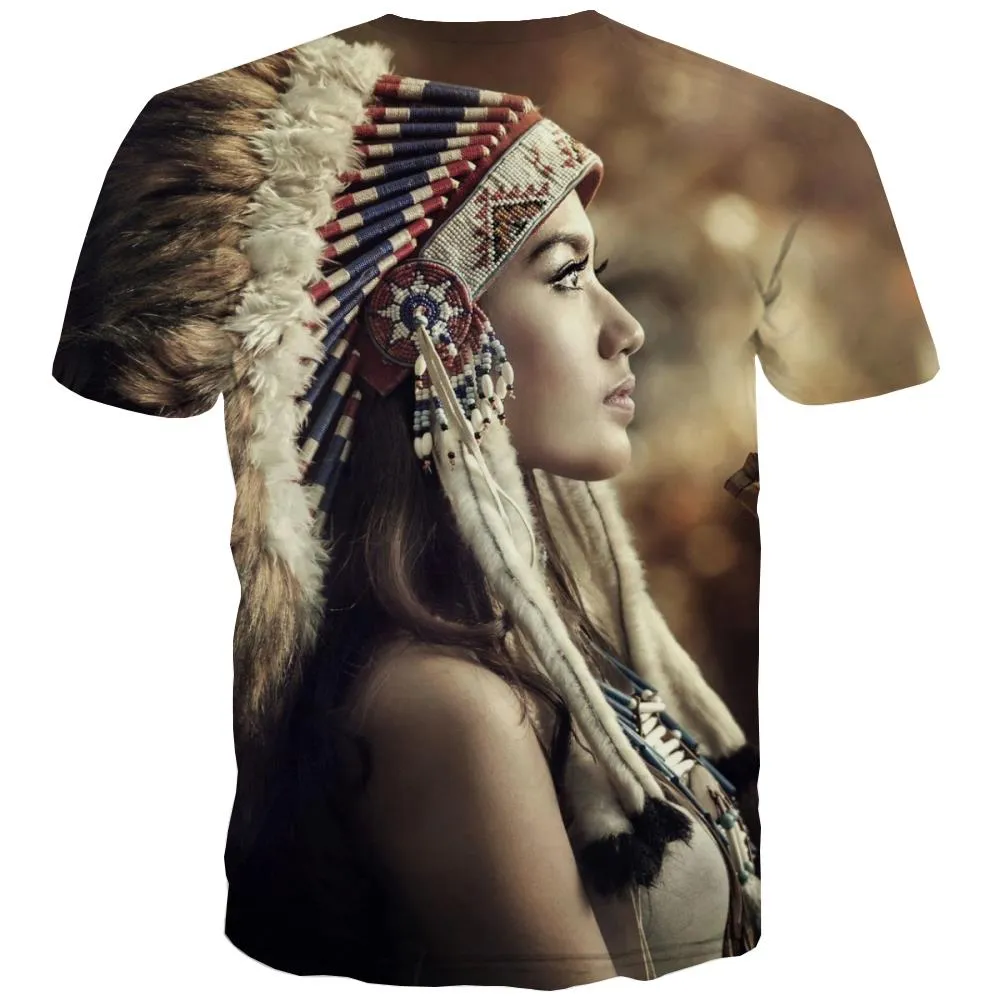 Indians T-shirt Men Grassland T-shirts 3d Sunset Tshirts Cool War Tshirts Novelty