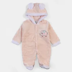 Infant Boys Velour Romper - Light Pink