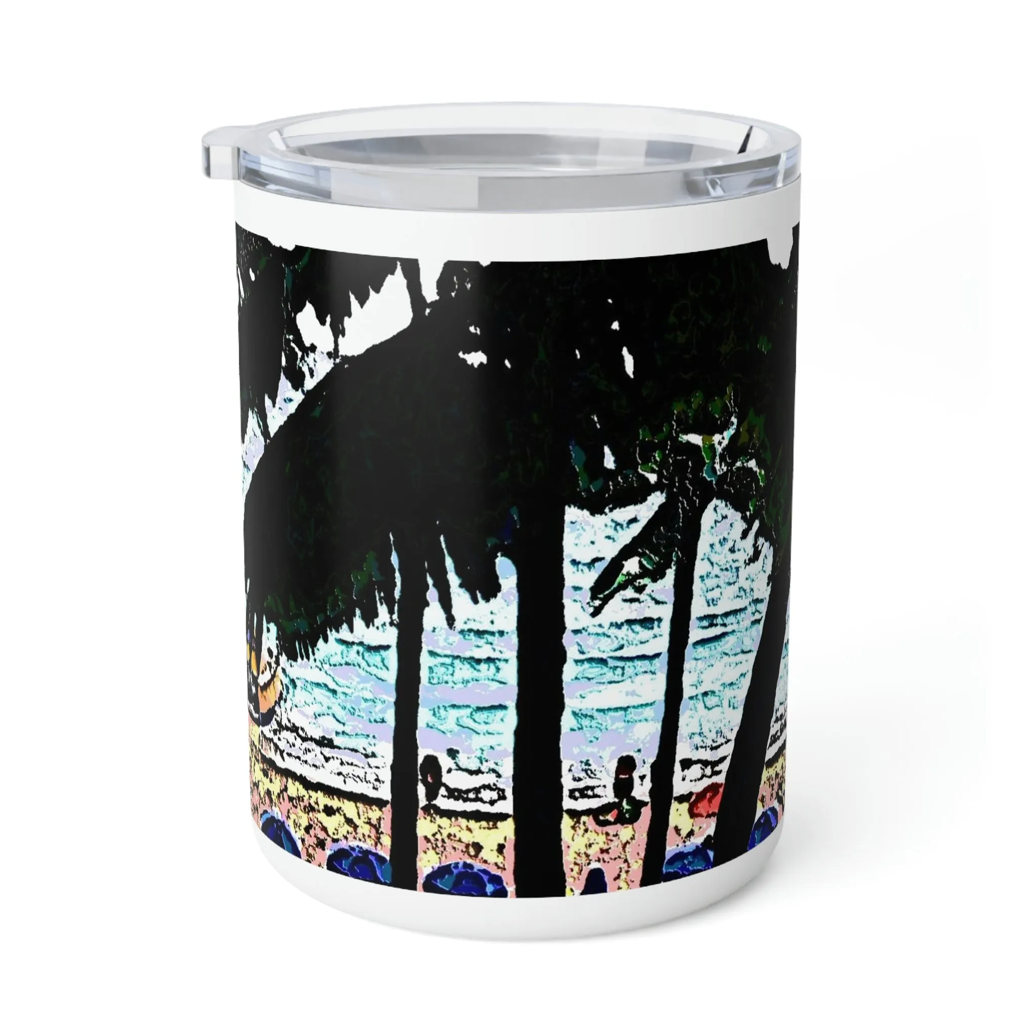 Insulated Coffee Mug, 10oz ... "A Beautiful Beach Amongst The Palms" ... The Outrigger Waikiki, Honolulu, Oahu ... Original Works ...