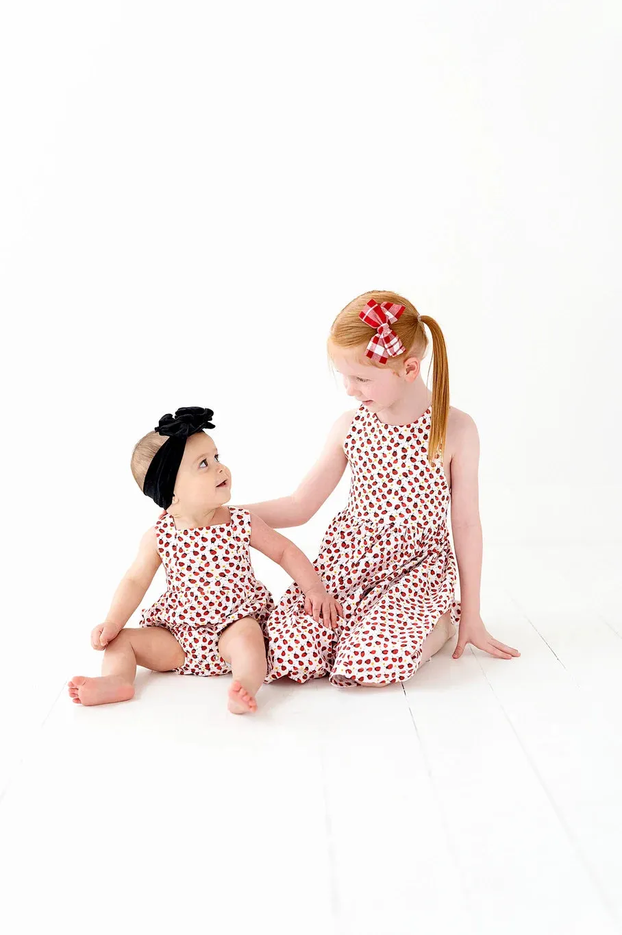 Isla Romper in Ladybugs