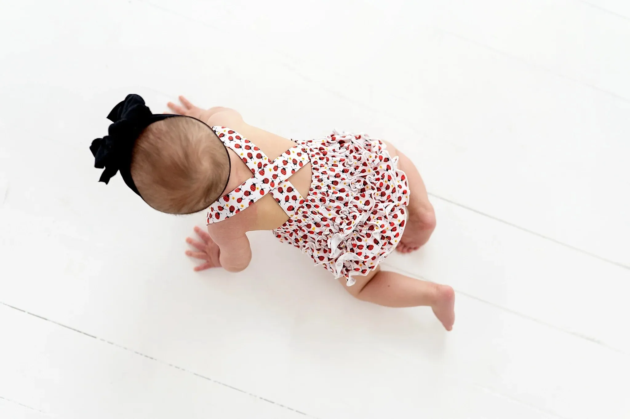 Isla Romper in Ladybugs