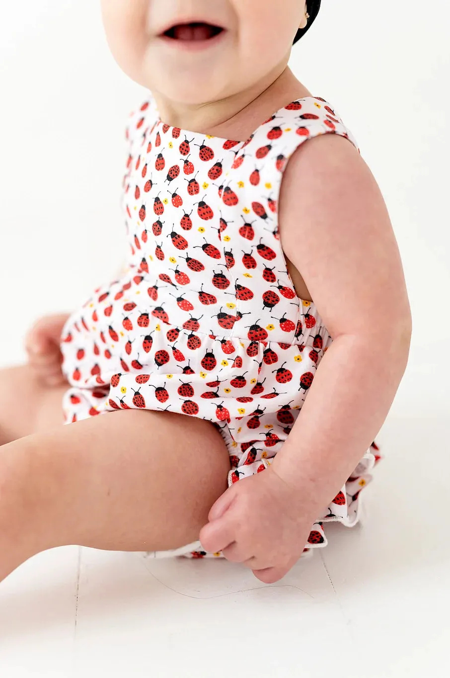 Isla Romper in Ladybugs