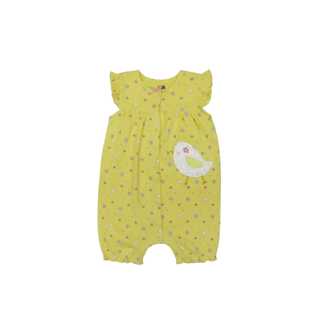 John Deere Kid's Baby Chick Sunshine Yellow Romper