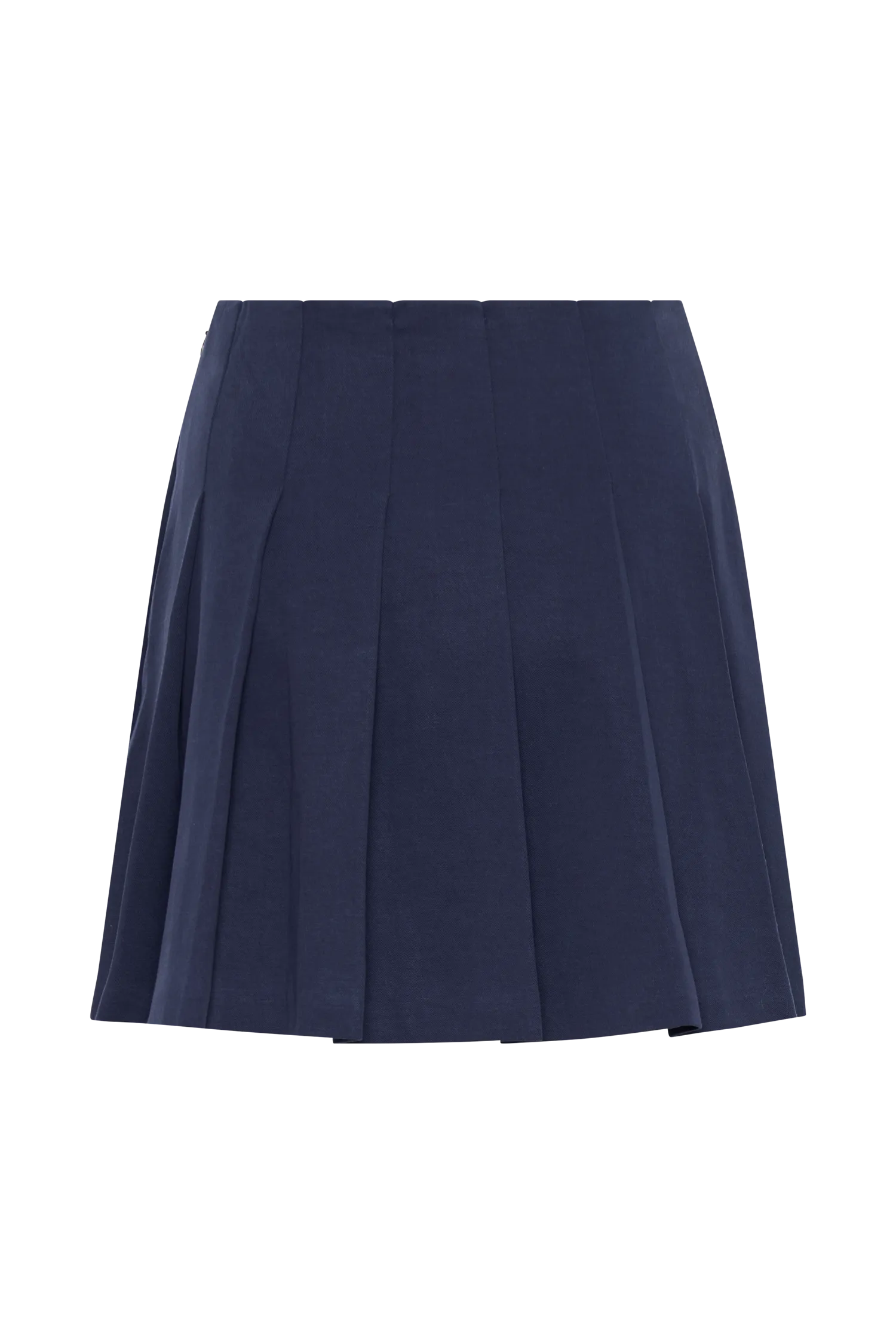 Julianna Cotton Pleated Mini Skirt - Navy