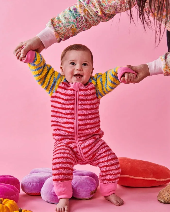 Kip & Co: Hubba Bubba Sherpa Long Sleeve Zip Romper