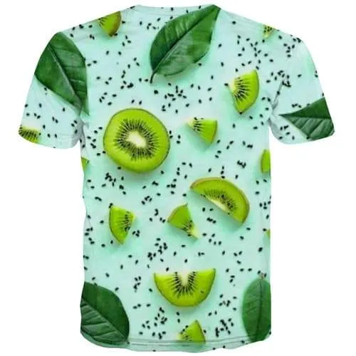 Kiwi T shirts Men Leaf T shirts Funny Green Shirt Print Harajuku T-shirts 3d Novel Tshirt Printed Short Sleeve summer Mens New