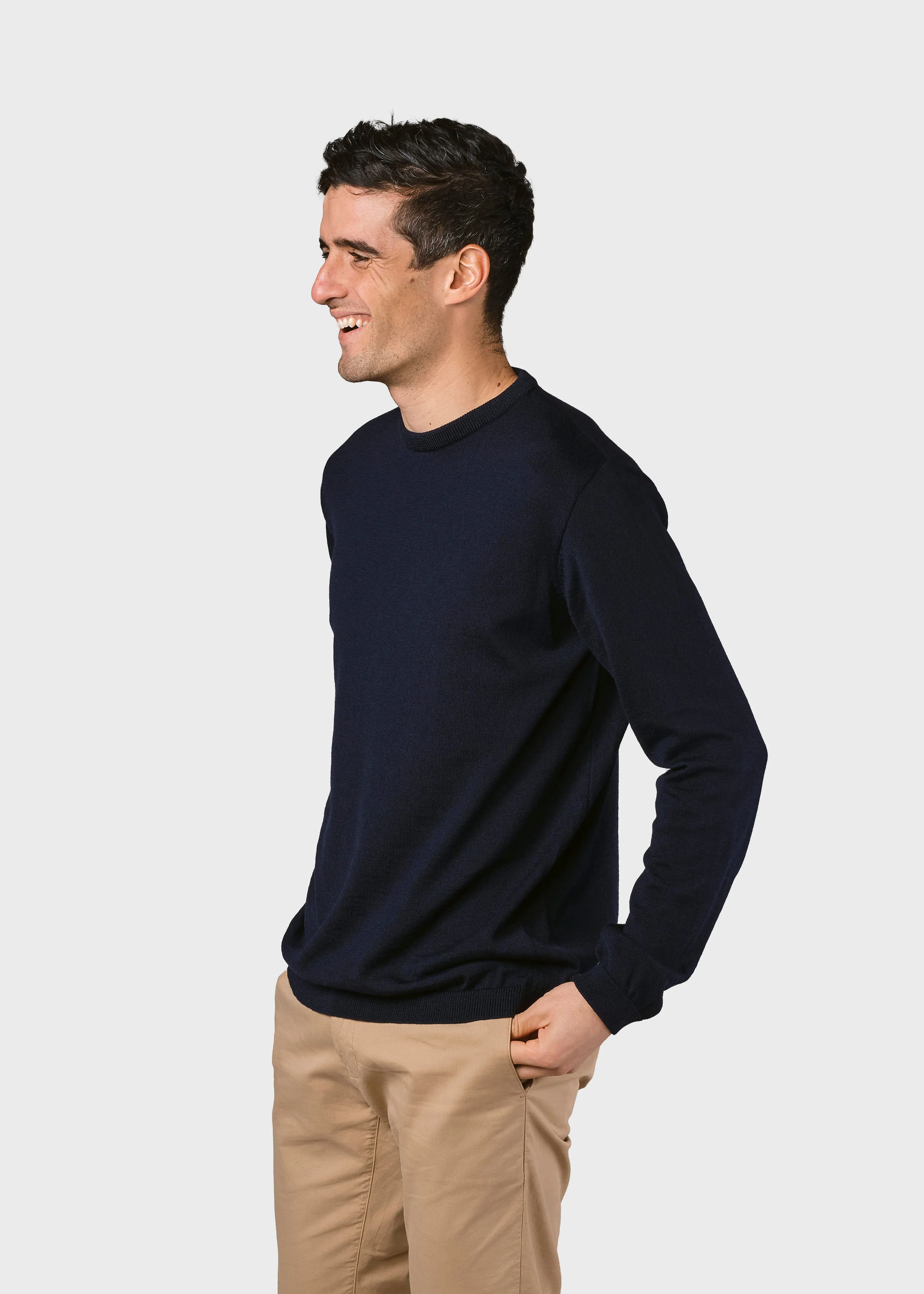 Klitmøller Mens basic merino knit Navy