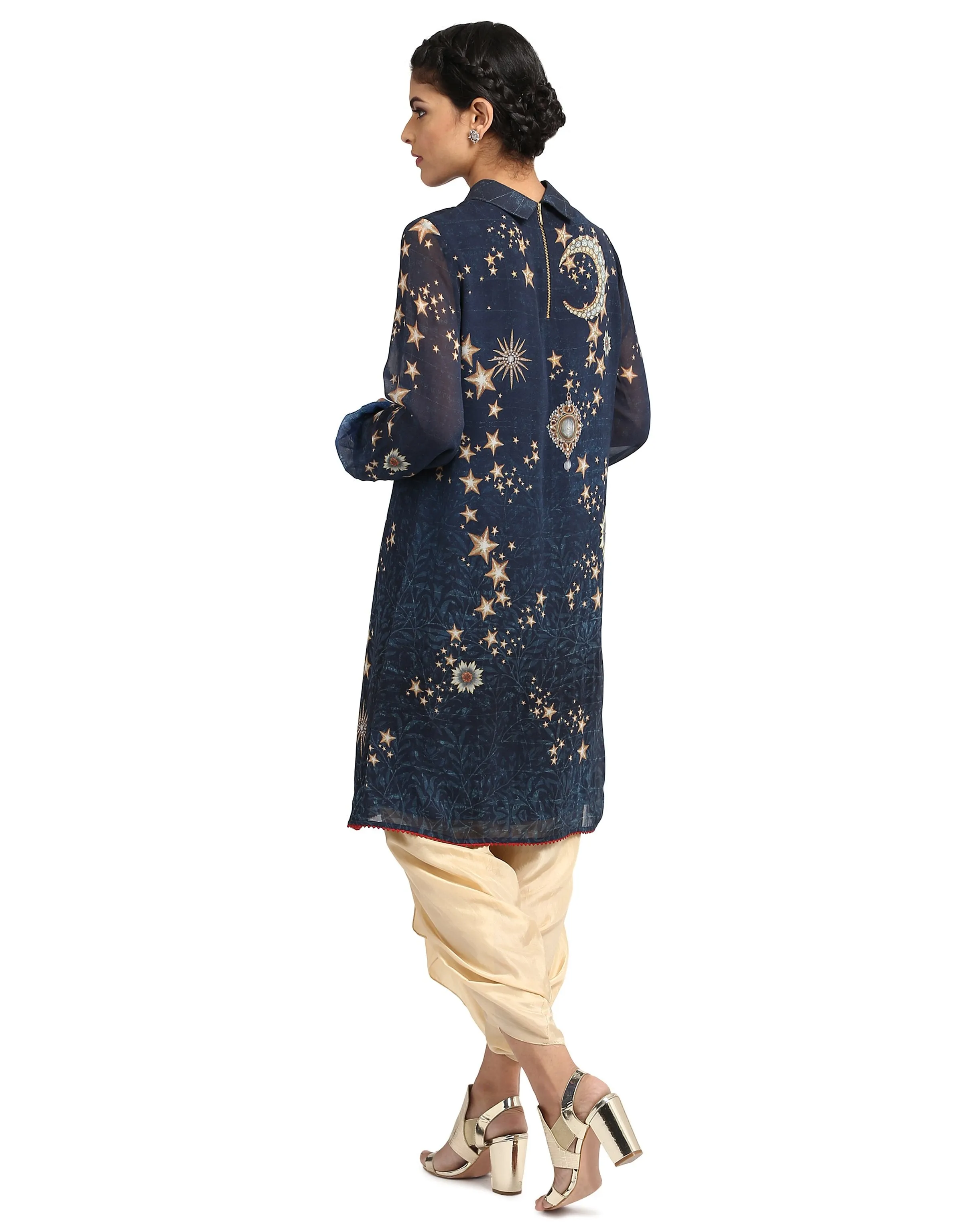 Knee Length Tunic- Blue