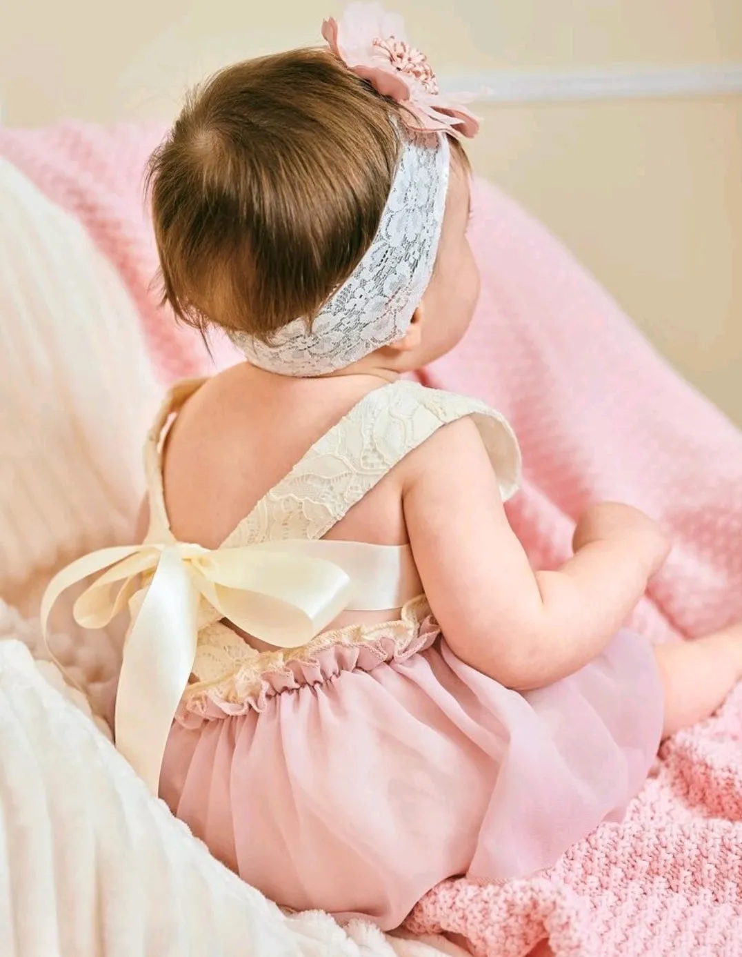 Lace Romper with Romantic Tutu and Floral Belt #1000864