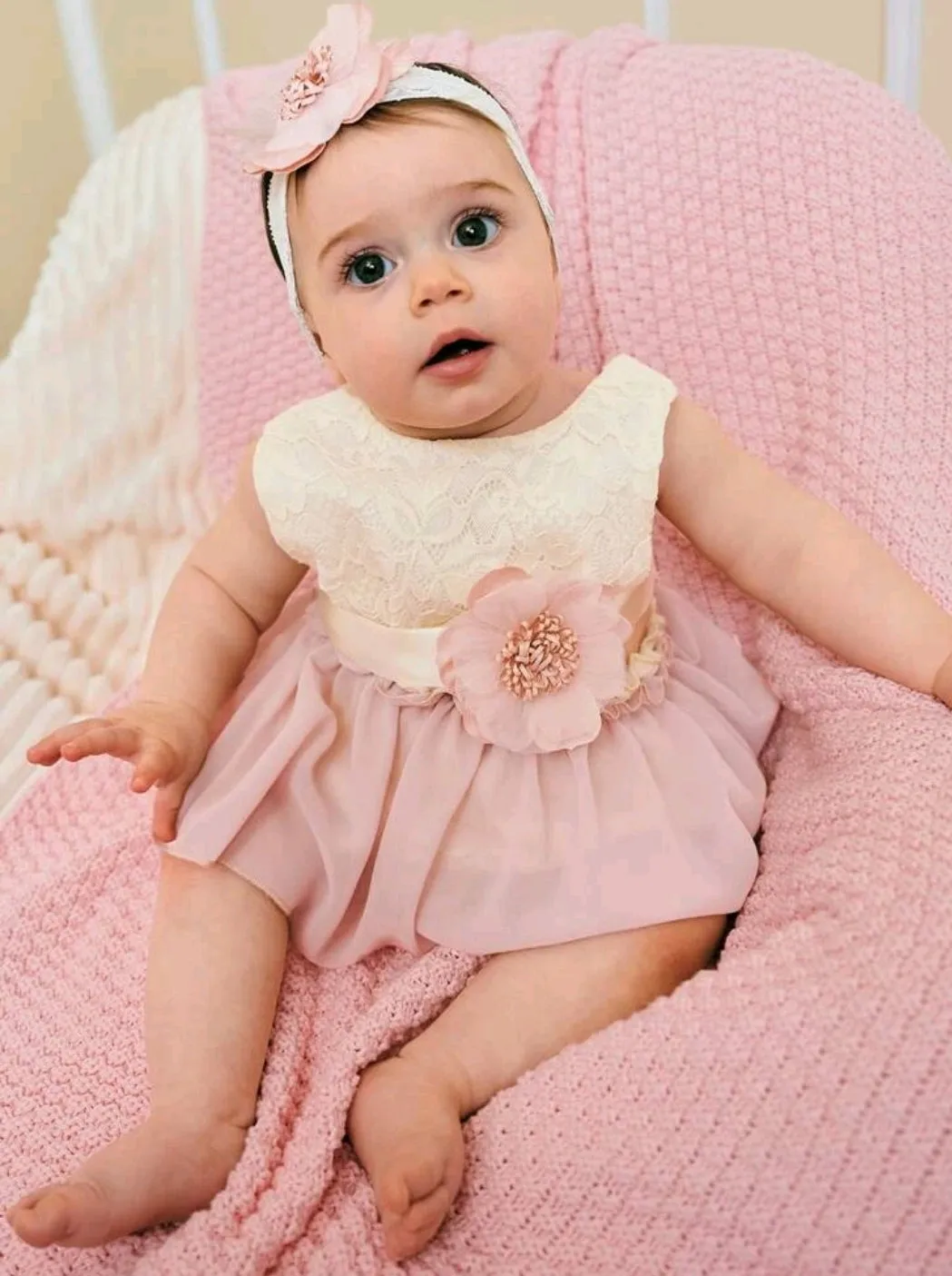 Lace Romper with Romantic Tutu and Floral Belt #1000864