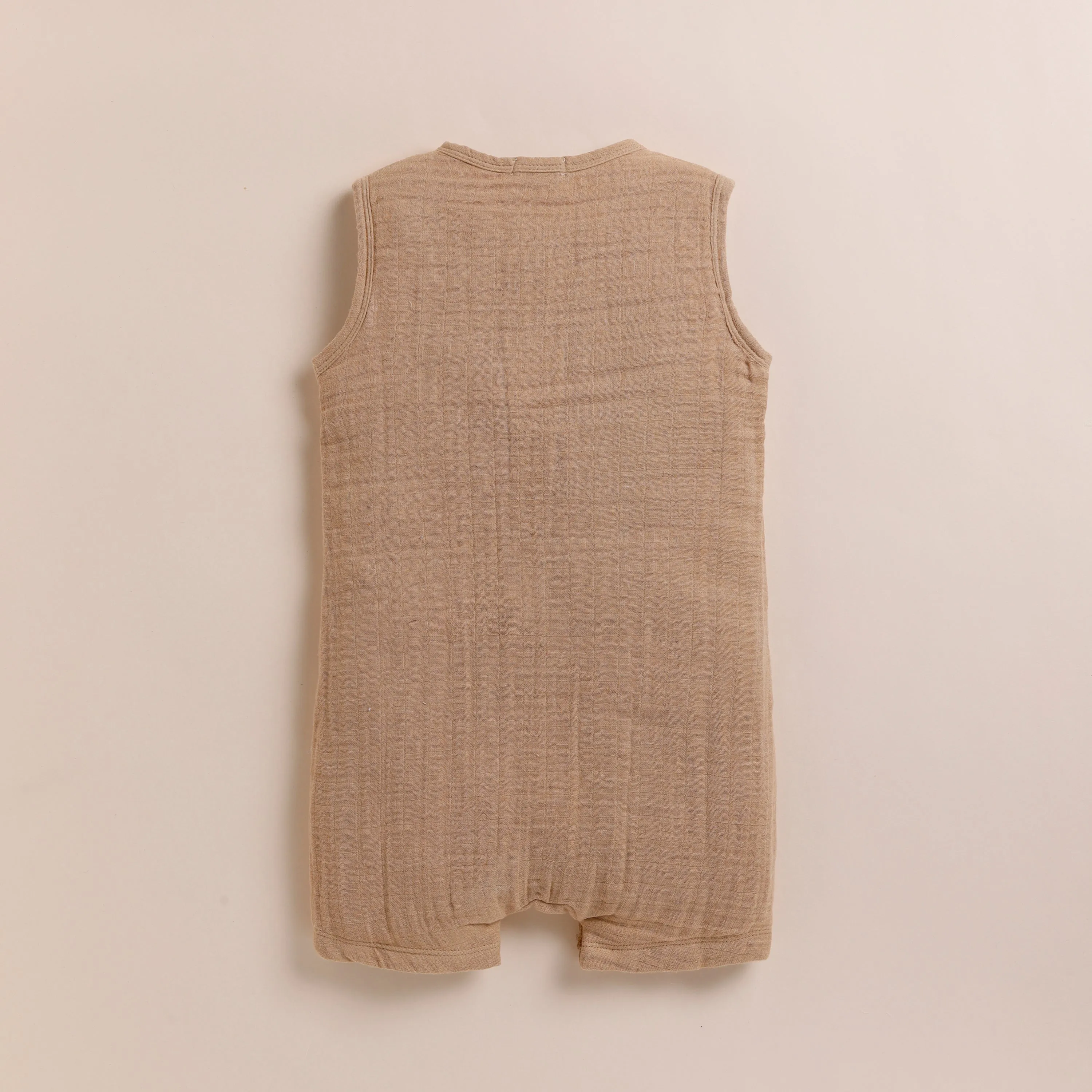 Latte Organic Muslin Half Romper