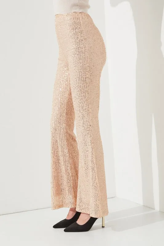 Let It Shine Flare Leg Sequin Pants