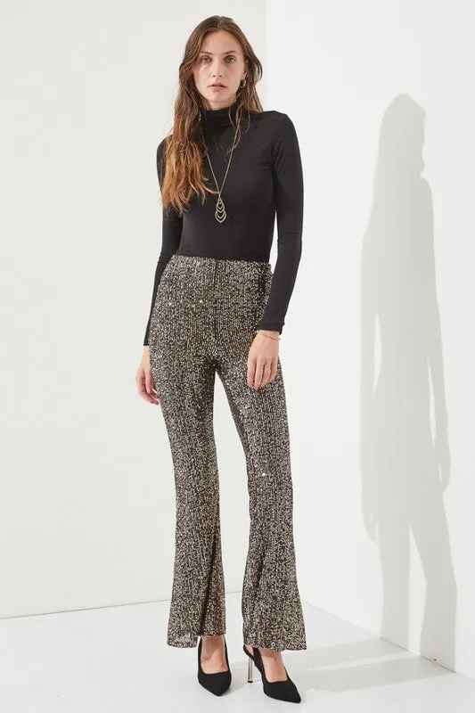 Let It Shine Flare Leg Sequin Pants