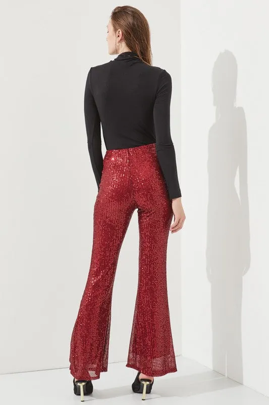 Let It Shine Flare Leg Sequin Pants