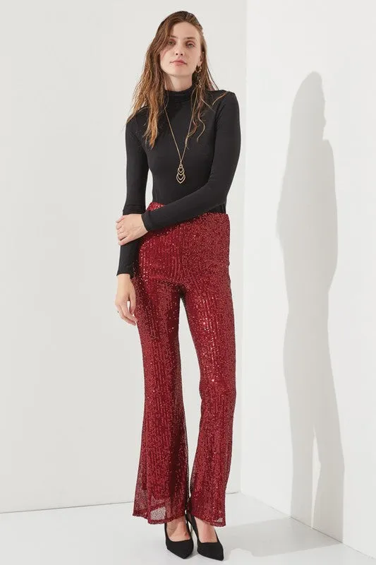 Let It Shine Flare Leg Sequin Pants