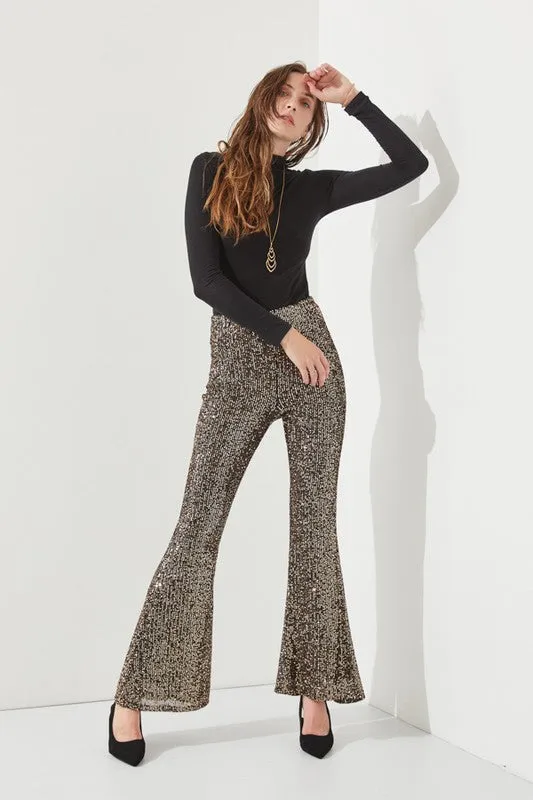 Let It Shine Flare Leg Sequin Pants