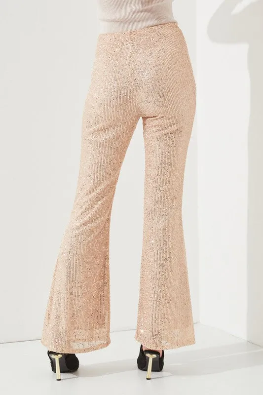 Let It Shine Flare Leg Sequin Pants