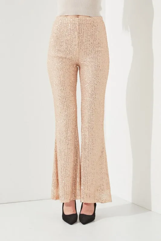 Let It Shine Flare Leg Sequin Pants