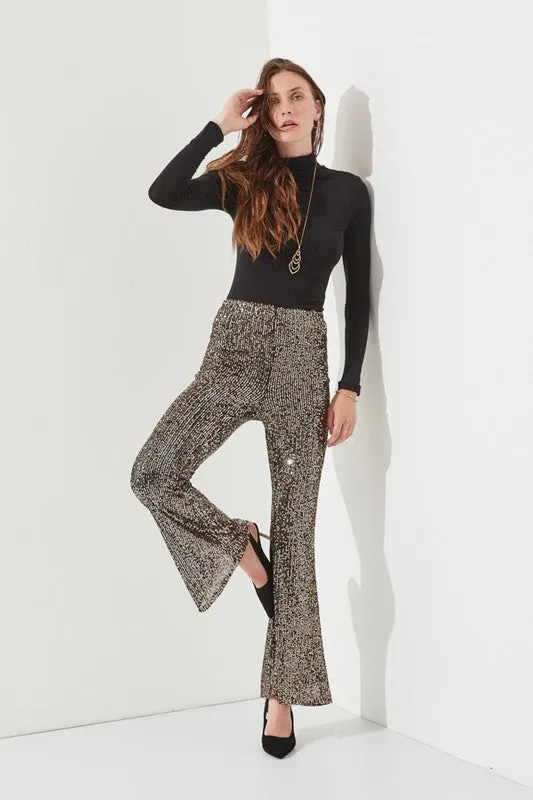 Let It Shine Flare Leg Sequin Pants