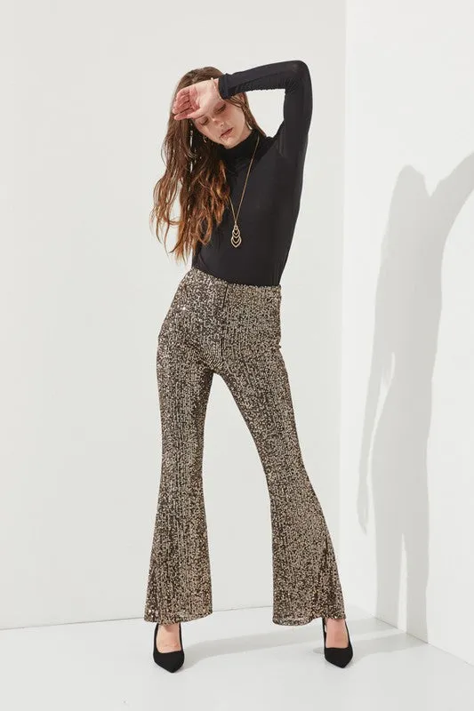 Let It Shine Flare Leg Sequin Pants