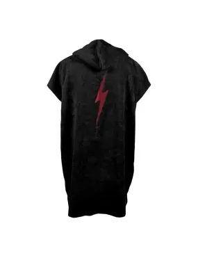 Lightning Bolt Hooded Poncho - Moonless Night