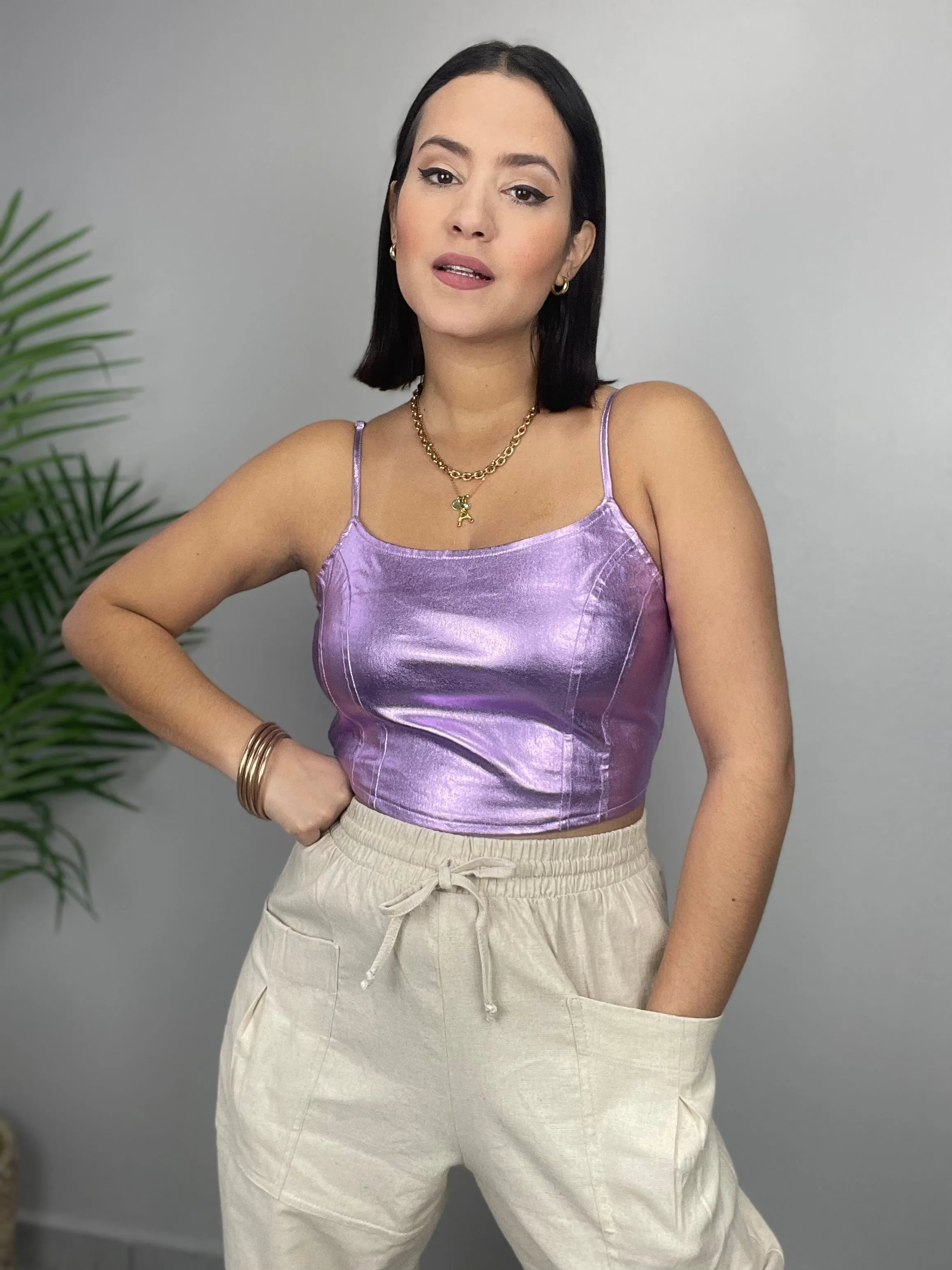 Lilac Metallic Top