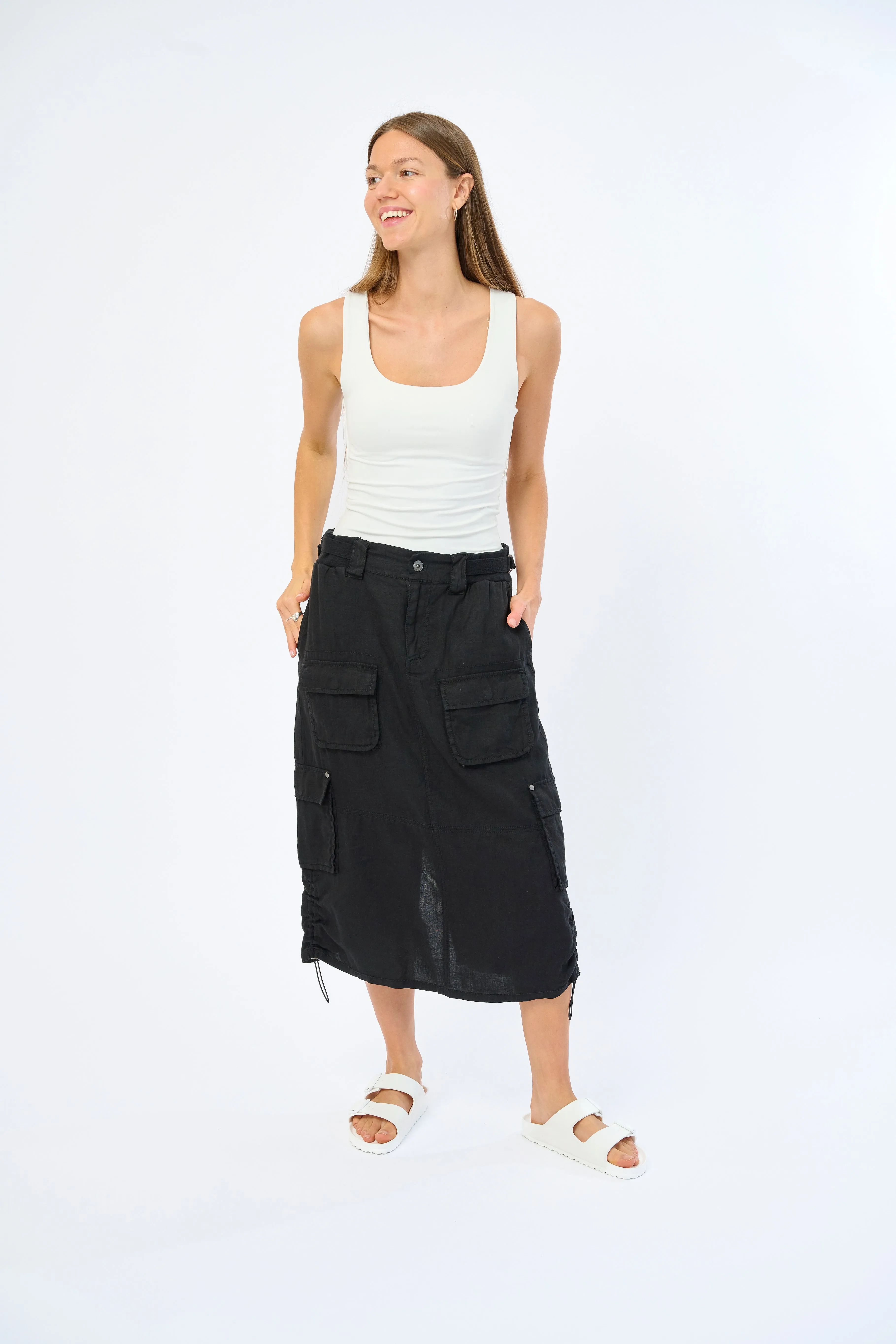 Lilo Midi Linen Skirt