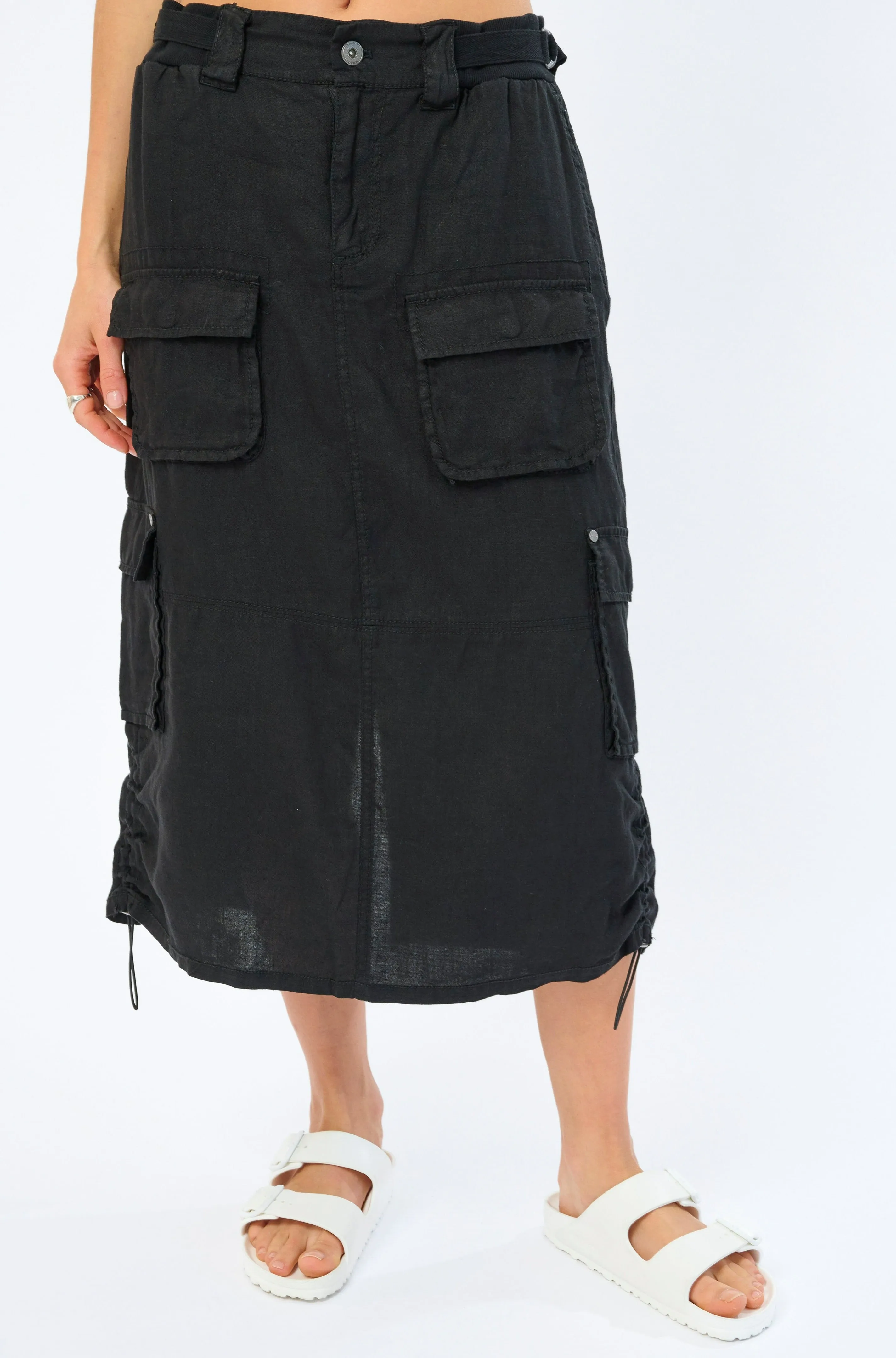 Lilo Midi Linen Skirt