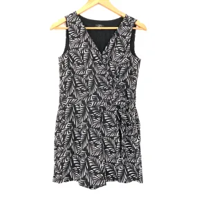 LOFT Black & White Palm Leave Wrap Style Romper- Size 0P