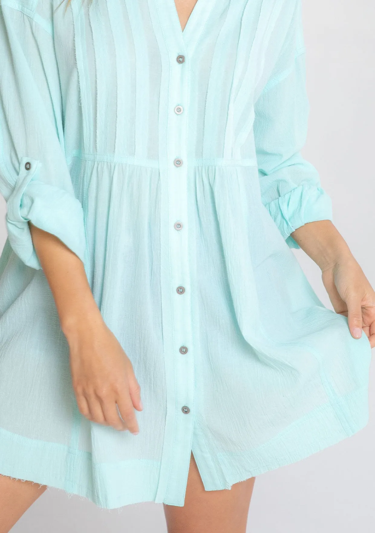 Long Sleeve Oversized Button Down Tunic