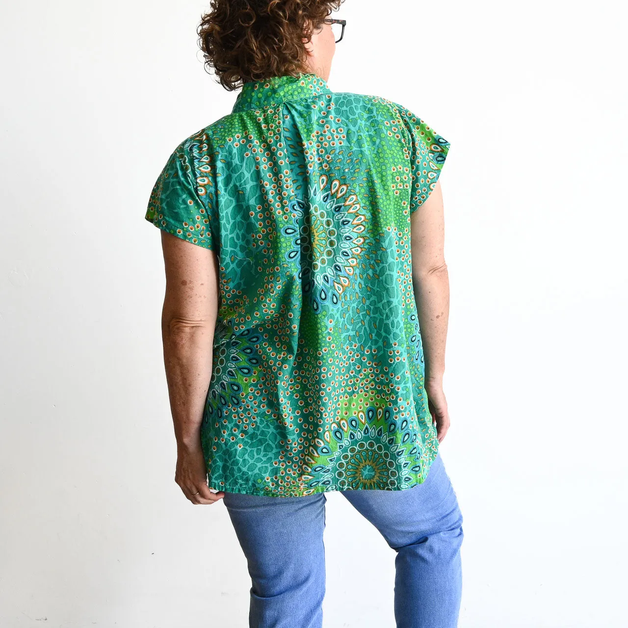 Loose Fit Cotton Tunic Top by KOBOMO - Mandala