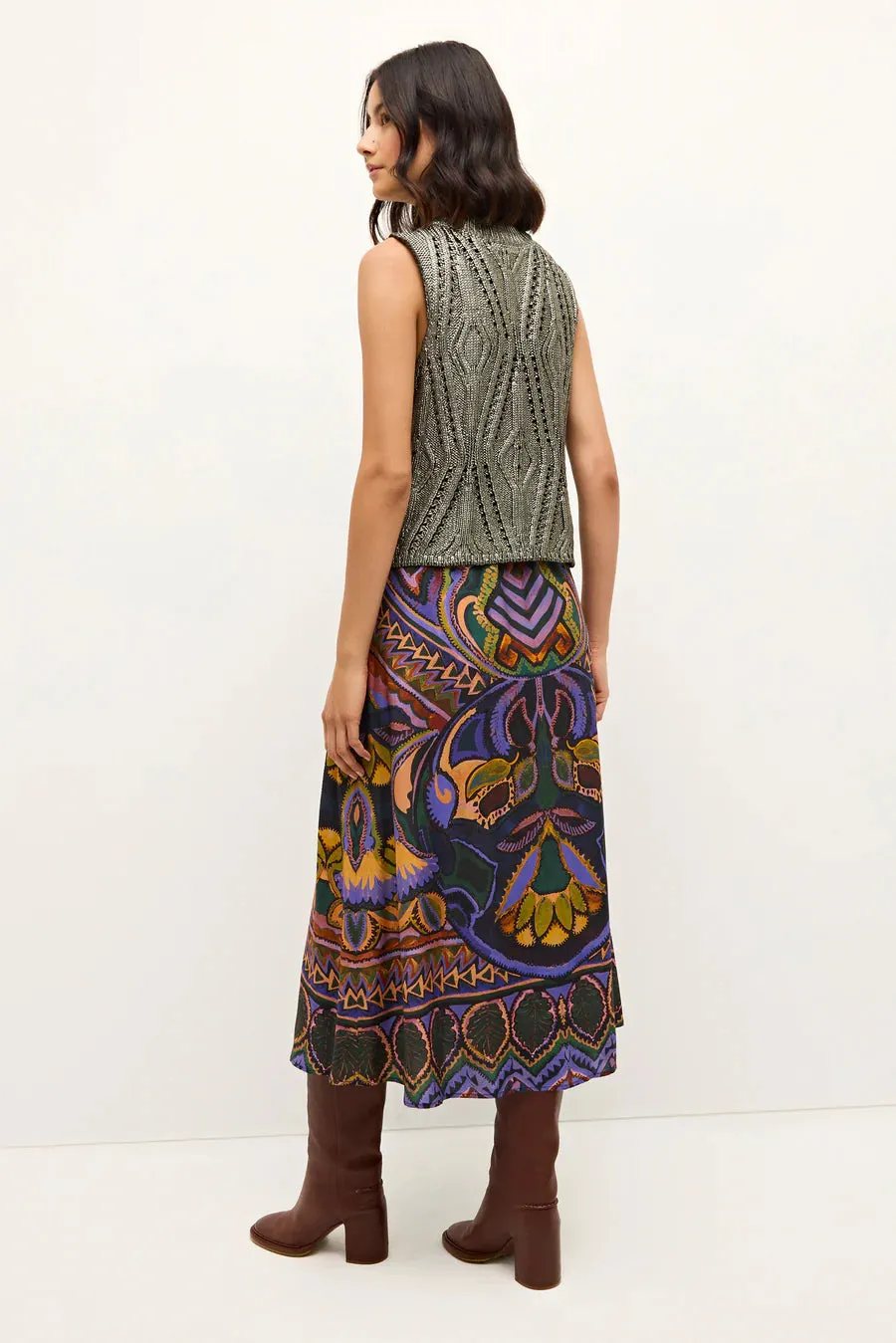 Ma3d1 Silk Midi Skirt