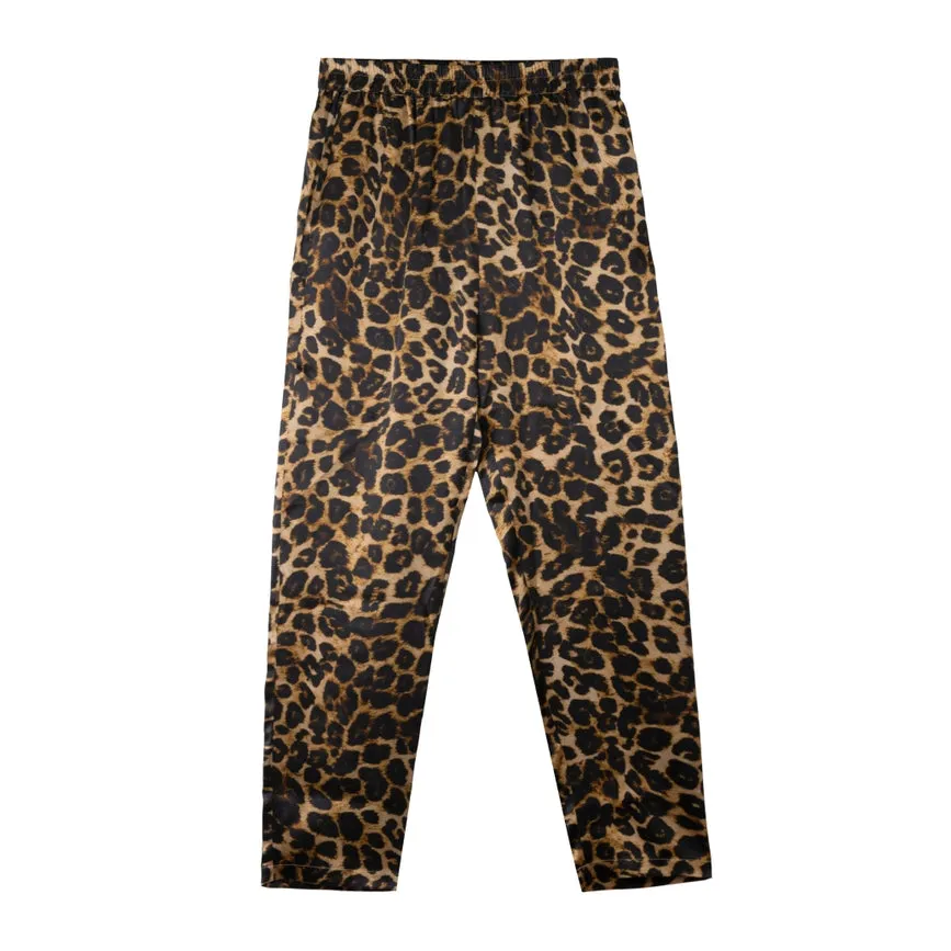 Mara Silk Pants in Leopard Print