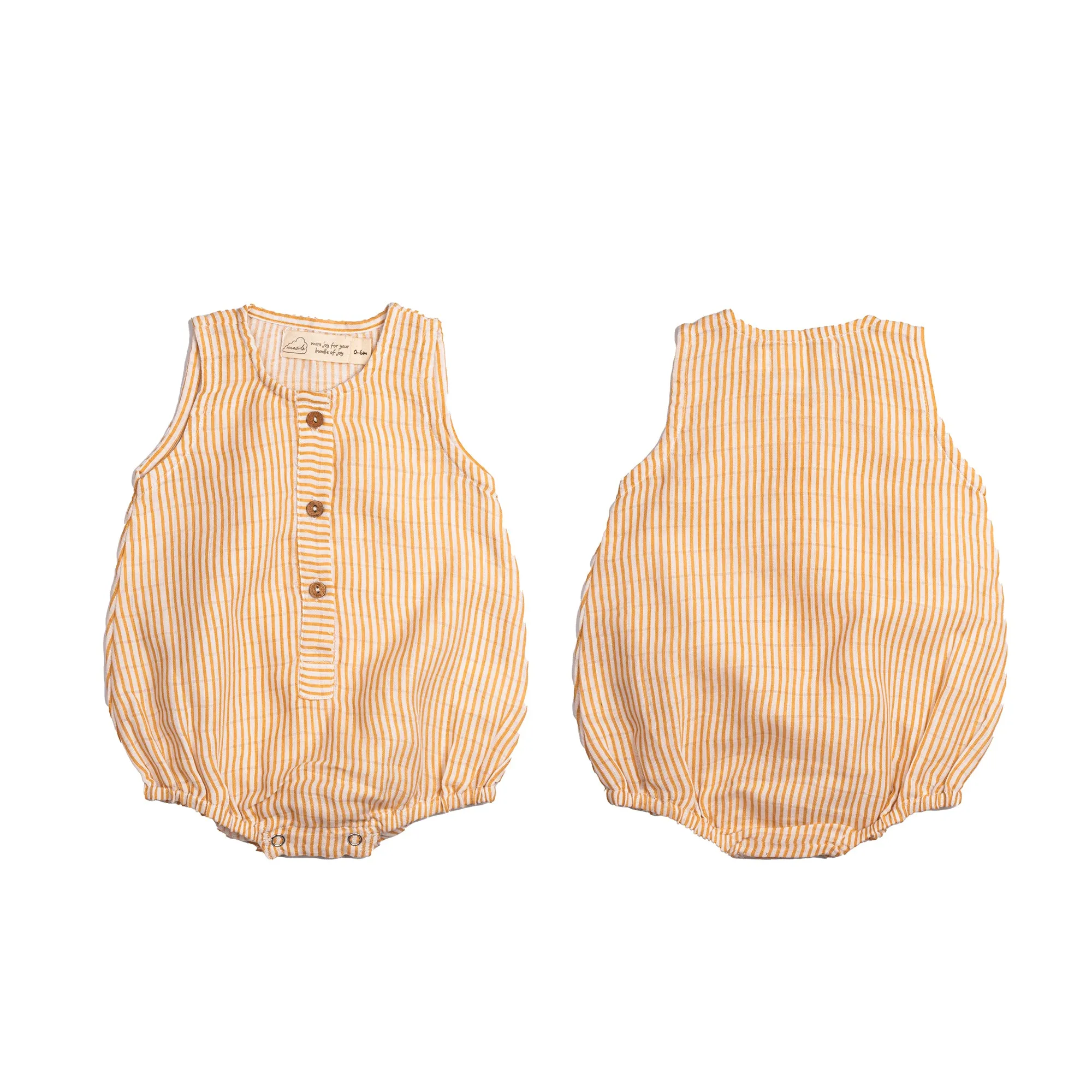 Masilo Organic Cotton Muslin Baby Romper 0 -6 Months (Pack of 3) – Pineapple Bliss