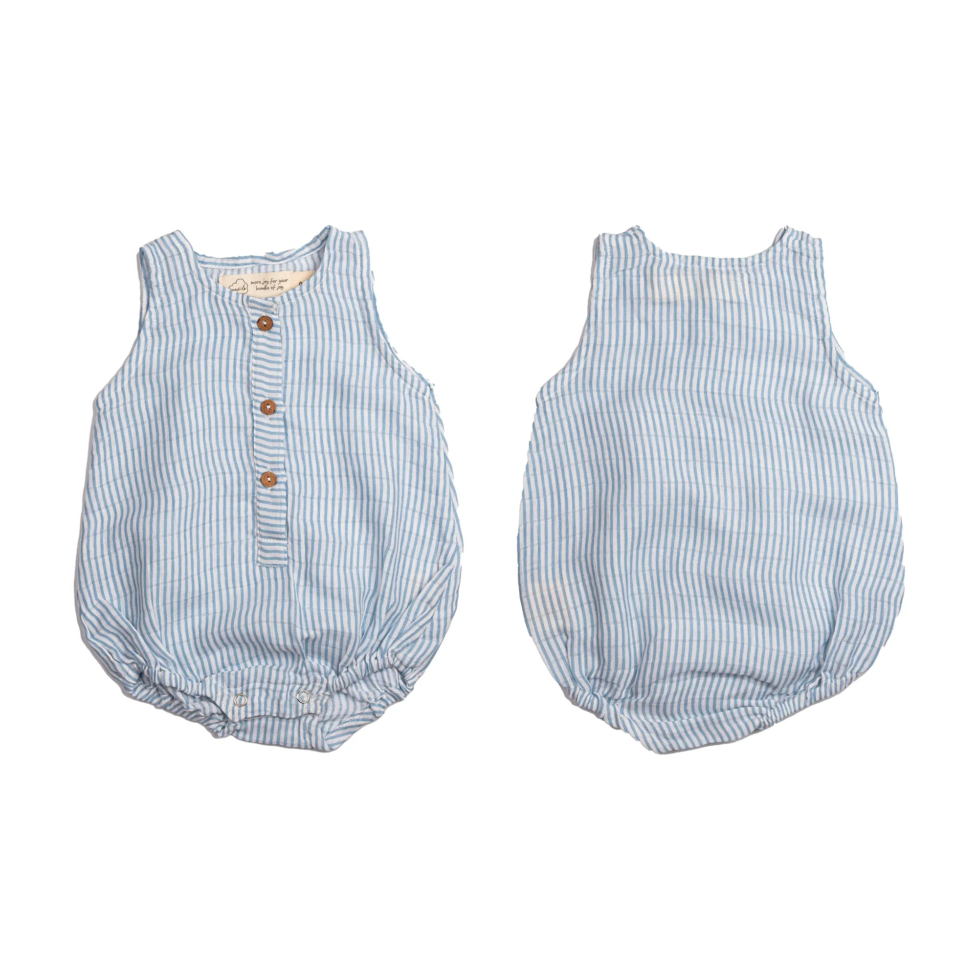 Masilo Organic Cotton Muslin Baby Romper 0-6 Months (Pack of 3) – Sea Breeze