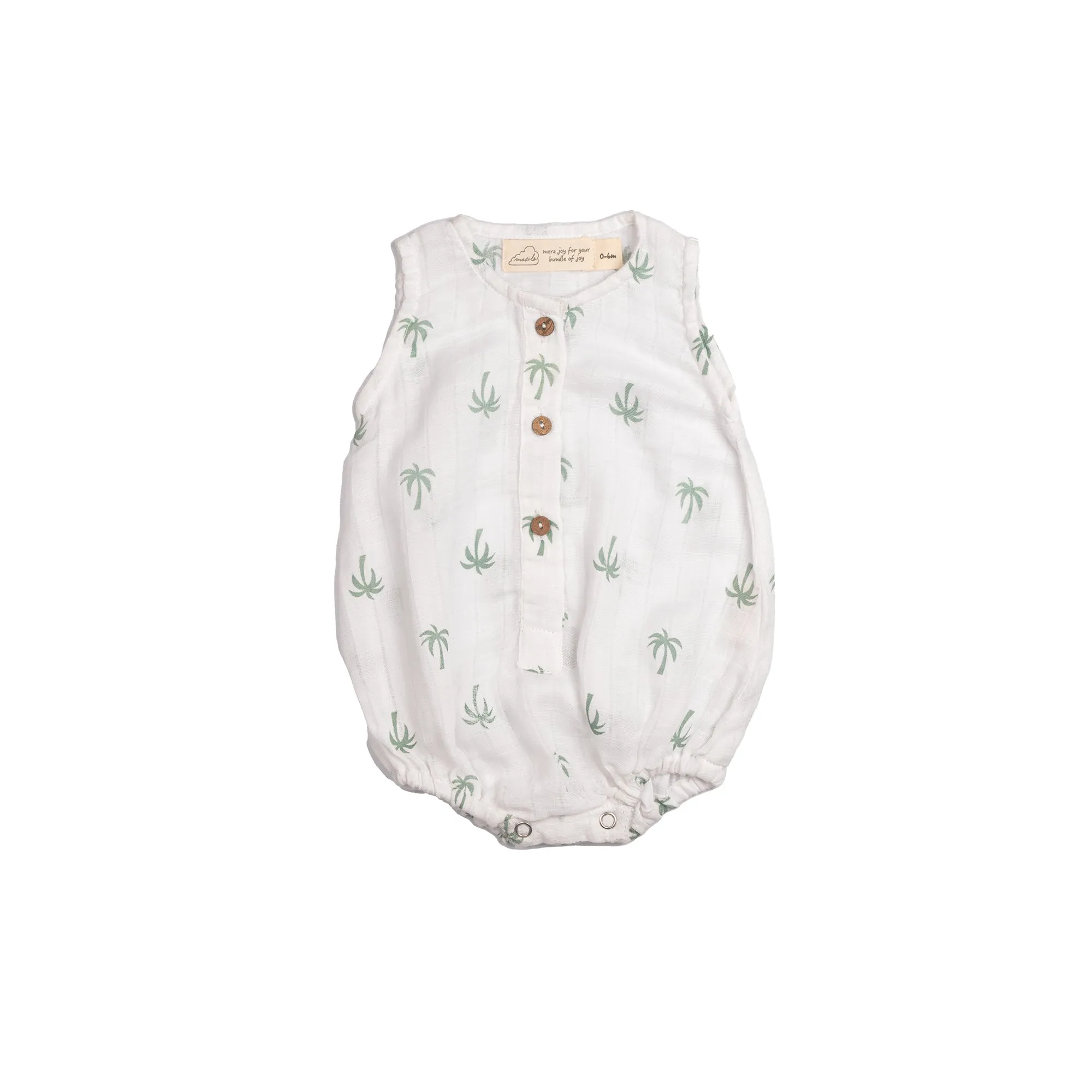 Masilo Organic Cotton Muslin Baby Romper (Pack of 3) – Palm Paradise