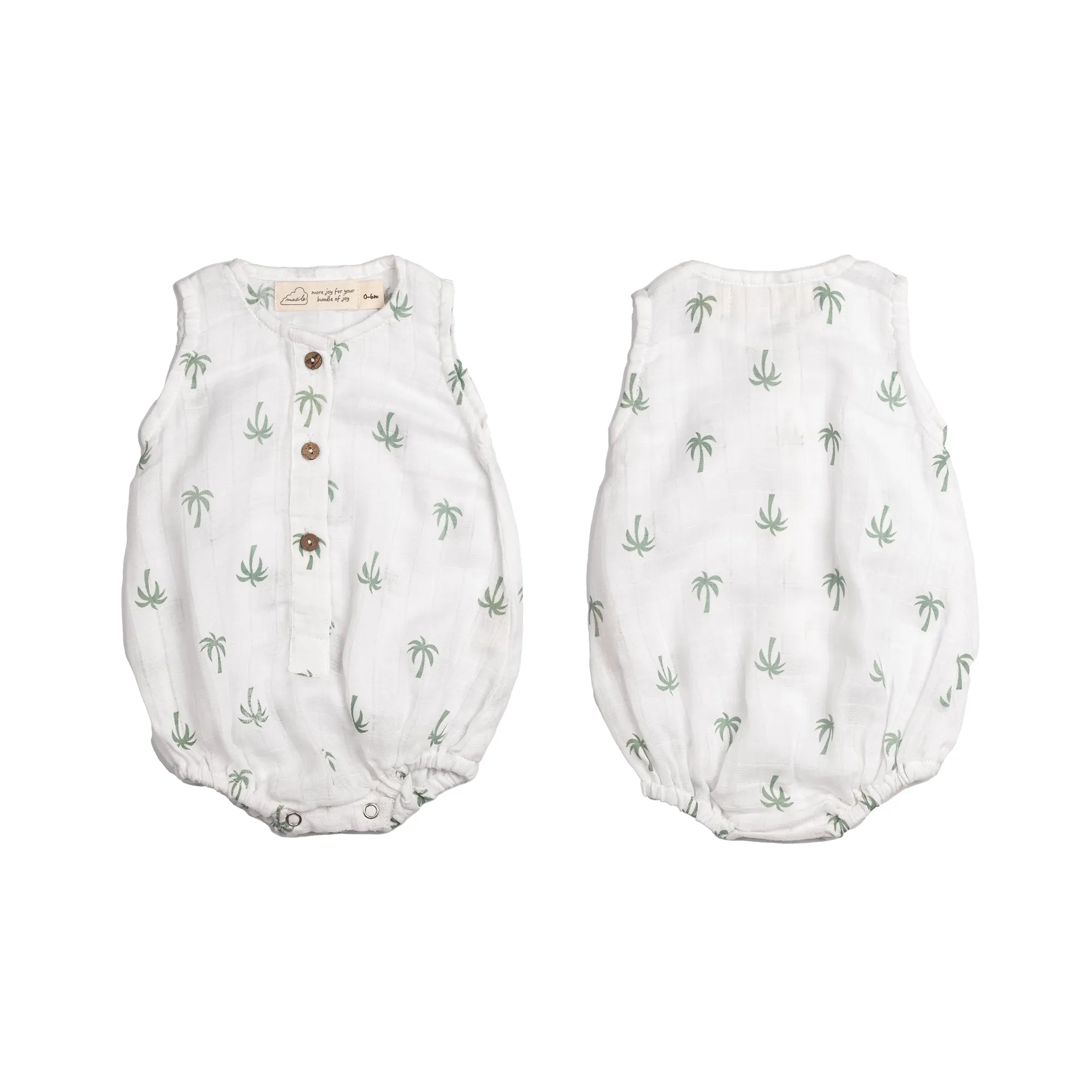 Masilo Organic Cotton Muslin Baby Romper (Pack of 3) – Palm Paradise