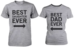 Matching Grey T-Shirts Set For Dad and Daughter - Best Dad / Beast Daughter