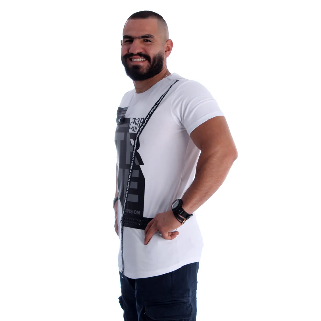 Men T-shirt- white / made in Turkey -3358