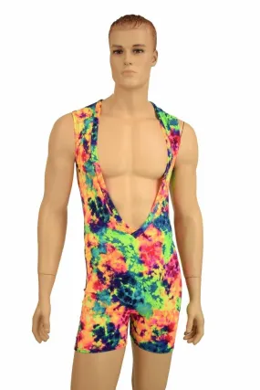 Mens Acid Splash Deep Bro V Romper