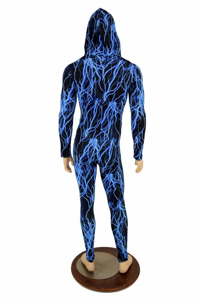 Mens Blue Lightning Catsuit