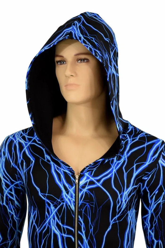 Mens Blue Lightning Catsuit