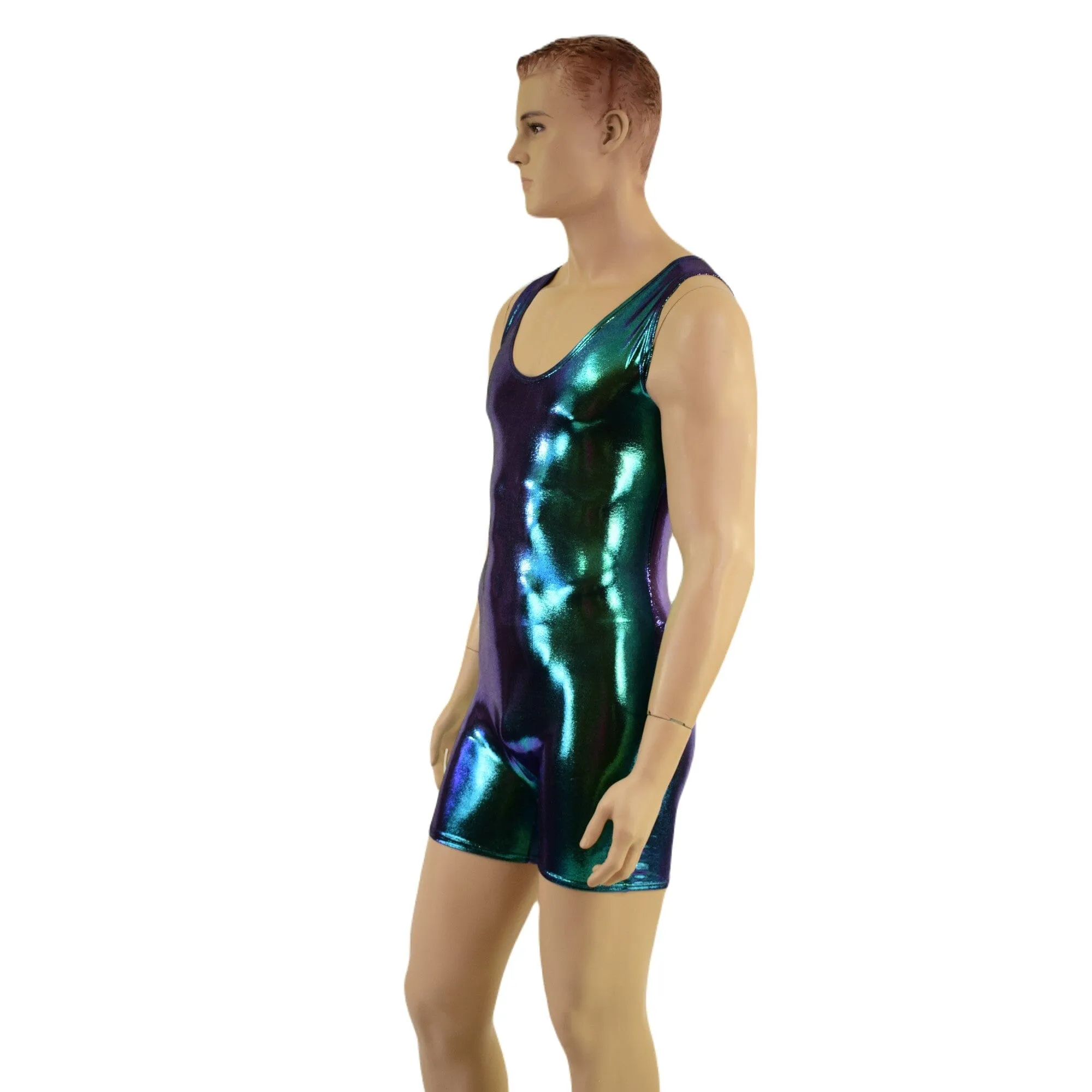 Mens Scarab Holographic Singlet Romper