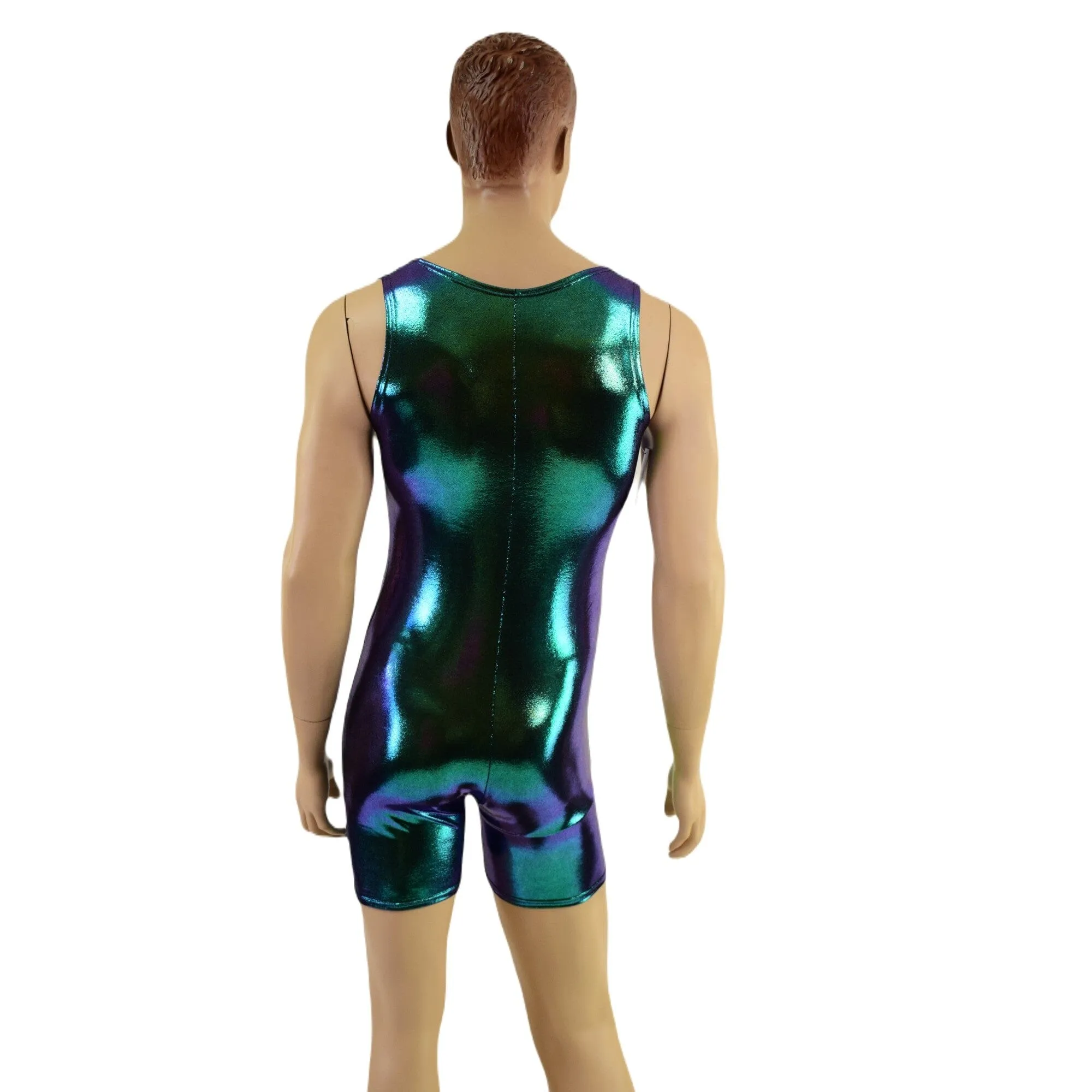 Mens Scarab Holographic Singlet Romper